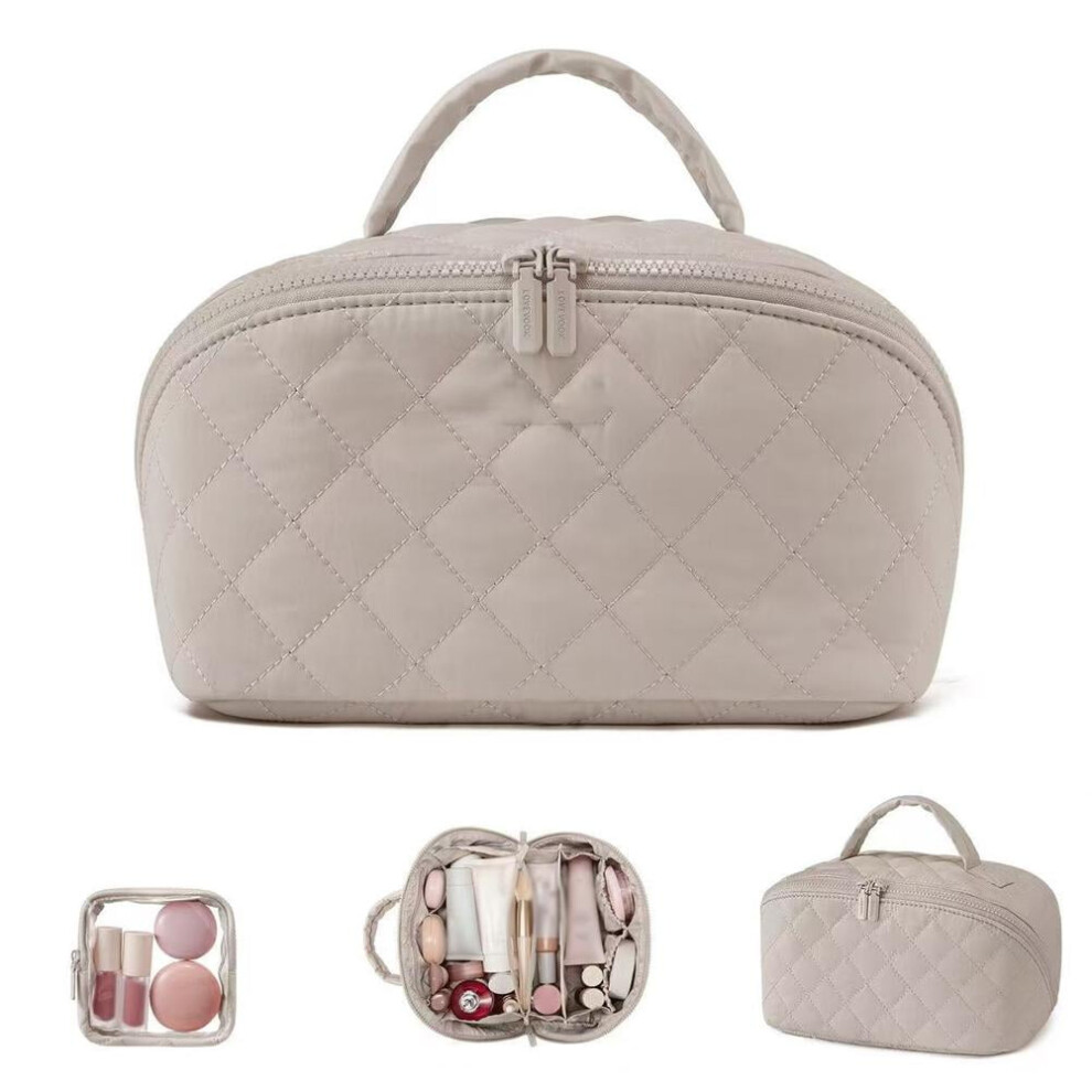 Portable Makeup Bag with Multi-Layered Compartments - Waterproof, Lightweight, Large Capacity for Cosmetics, Travel, Daily Use & Gift