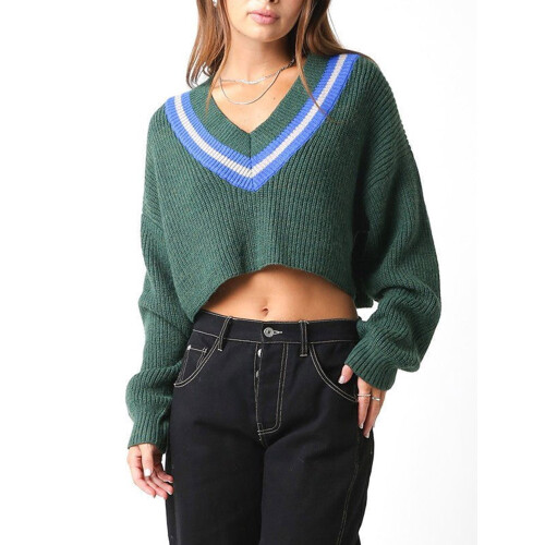 (S, Green) Pulls courts d'automne en maille 2