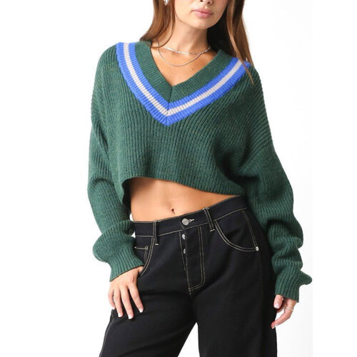 (M, Green) Pulls courts d'automne en maille 1