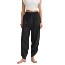 (L, Black) Yoga broek voor heren, Bohe lage taille harembroek, casual broek, losse meditatiebroek