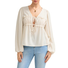 (S, Apricot) Chemise de maternité le devant.