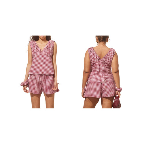 (M, Maroon) Set de vară 2 piese. 1