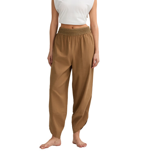(S, Light Brown) Ανδρικά παντελόνια γιόγκα, παντελόνια διαλογισμού