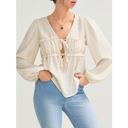 (S, Apricot) Chemise de maternité le devant. 2