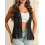 (XL, black) Γυναικείο γιλέκο σουέτ με φούντες 6