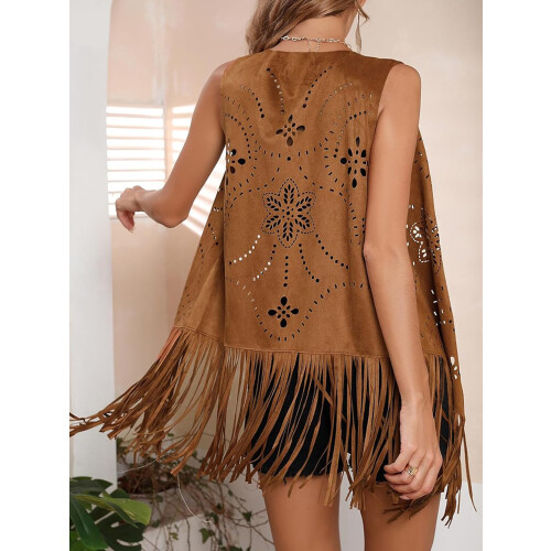(XL, Brown) Γυναικεία καλοκαιρινά γιλέκα εξωτερικού χώρου 1