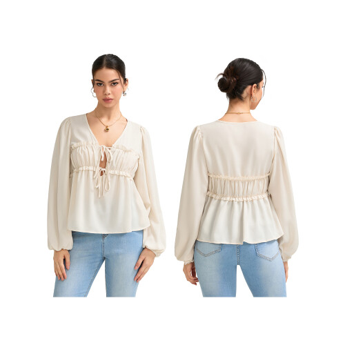 (S, Apricot) Chemise de maternité le devant. 1