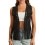 (XL, black) Γυναικείο γιλέκο σουέτ με φούντες 2