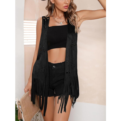 (XXL, Black) Γυναικεία καλοκαιρινά γιλέκα εξωτερικού χώρου 2