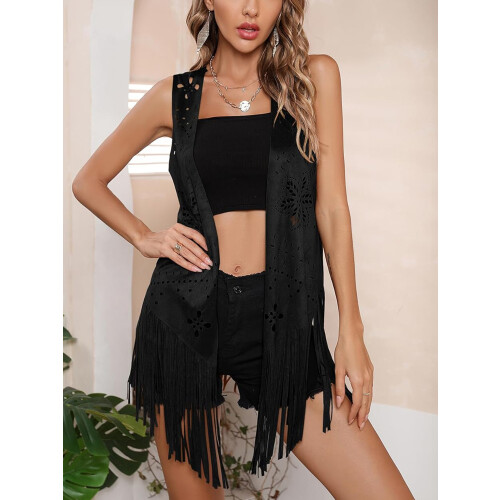(M, Black) Γυναικεία καλοκαιρινά γιλέκα εξωτερικού χώρου 2