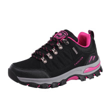 Tênis de caminhada impermeável feminino Kukoosong, calçado de trekking antiderrapante, cano baixo com sola grossa, compatível com esportes ao ar