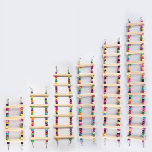 Scala per pappagalli, scala in legno con gradini di perline colorate, ponte da arrampicata, giocattolo per gabbia per uccelli, conuri, parrocchetti,