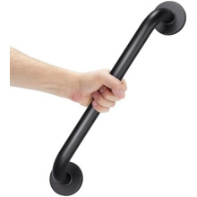 Anti-Slip Shower Grab Bars for Seniors, Stainless Steel, 16" x 1", 500LBS Capacity, Black – Compatible with Standard Bath Installations