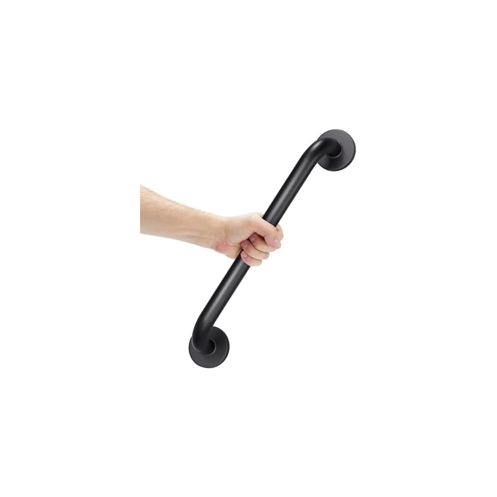 Anti-Slip Shower Grab Bars for Seniors, Stainless Steel, 16" x 1", 500LBS Capacity, Black â Compatible with Standard Bath Installations