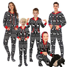 BULLPIANO One-Piece Pajamas Jumpsuit Christmas Pajamas Footed Sets Matching Family Parent-child PJ's Long Sleeve Homewear Sleepwear Loungewear