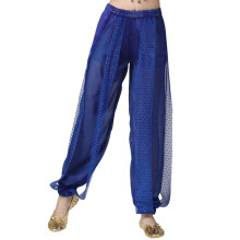 Girls Boys Harem Pants Solid Color Sequins Trim Stretch Elastic Waist Lantern Dance Pants Trousers Classic Hiking Pants,Dark Blue,4-5 Years