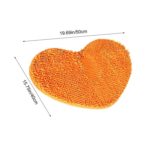 Hjerteformet dørmåtte, absorberende, skridsikker, orange 2