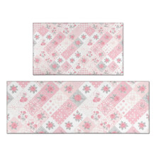 Juego de 2 alfombras de cocina florales – Antifatiga, antideslizantes,
