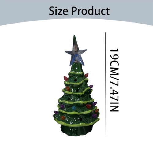 Ceramic Christmas Tree 7.5 inch with 28 Multicolored Lights 2