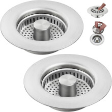 Stainless Steel 3-in-1 Sink Strainer & Pop-Up Stopper (2