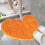 Hjerteformet dørmåtte, absorberende, skridsikker, orange 5