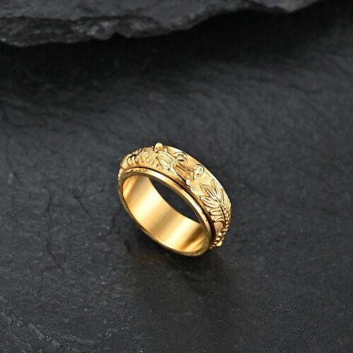 Herreringer Drageskulpturring Angstfidgetring Spinnerring Rustfrie stålringer for menn 2