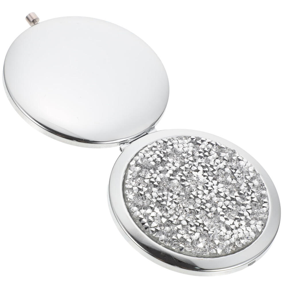 Crystal Makeup Mirror Round Pocket Travel Vanity Flash Anniversary Presents Compact Jeweled