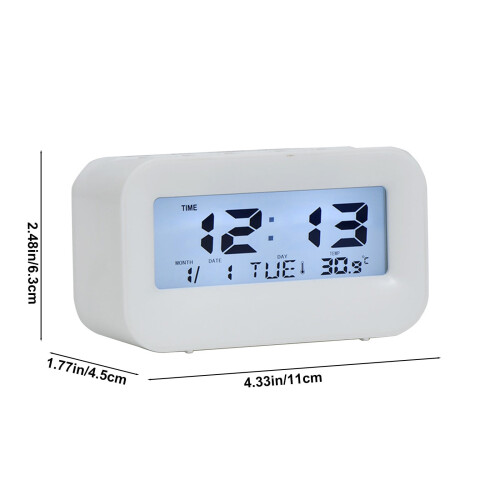Simple Display Alarm Clock for Wake-up, Electronic Clock with White Backlight, Perpetual Calendar, Multi-Function Timer, Energy-Saving Design 2