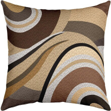 Housses de coussin d'extérieur géométriques marron et gris, lot de 4, 45 x 45 cm