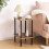 End Table with Solid Wood Legs Boho Style 2-Tier Brown 6