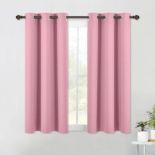 Blackout Drapery Panels 42x54", Rouge Pink, 3-Pass Microfiber, Thermal Insulated, Solid Ring Top, Compatible with Standard Rods