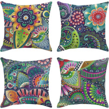 Sada 4 obliečok na vankúše s kvetinovým vzorom Paisley 45x45 cm