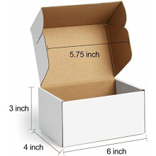 Shipping Boxes 6x4x3 inches Small Mailing Boxes 25 Pack White Cardboard Corrugated Box Mailers
