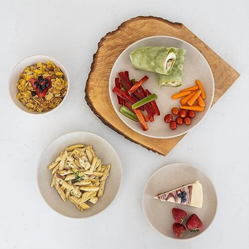 Wheat Straw Dinnerware Set for 4 – 16-Piece, Dishwasher 2