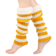 Leg Warmers for Women Girl Y2K Ribbed Striped Leg Warmer Trim Knitted Christmas Socks Fall Winter Streetwear