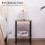 End Table with Solid Wood Legs Boho Style 2-Tier Brown 7