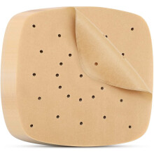 Air Fryer 8 Inch Parchment Liners, 200pcs Unbleached Air Fryer Filter Paper Square Perforated Parchment Paper Bamboo Steamer Papers for Air
