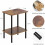 End Table with Solid Wood Legs Boho Style 2-Tier Brown 3