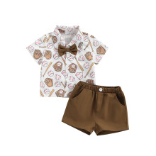 (18-24 Months, Dark Khaki) Letni strój dla elastyczną talią.