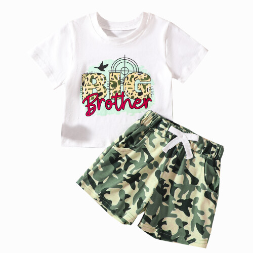 (2-3 Years, Army Green) Ensemble d'été pour taille élastique. 1