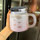 Ceramic Mug with Lid 450 ml Pearl Finish Handle 6