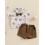 (3-4 Years, Dark Khaki) Conjunto de verão com elástico. 3