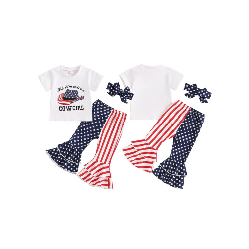 (3-4 Years, White) Sommeroutfit für Mädchen: 4. Juli. 1