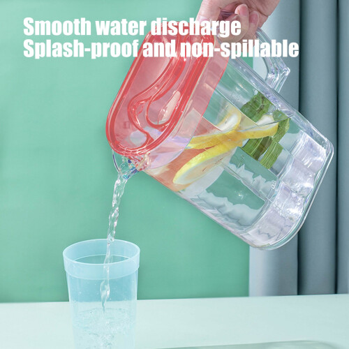 Clear Plastic Water Pitcher with Lid and Scale 0.5 Gallon 2