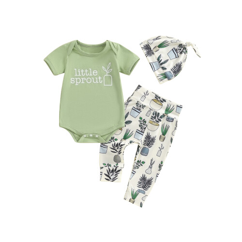 (12-18 Months, Green) Ensemble bébé 3 le printemps.