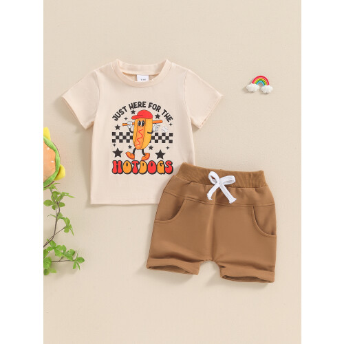(6-12 Months, Khaki) Éadaí Samhraidh Buachaillí, 2 phíosa 1