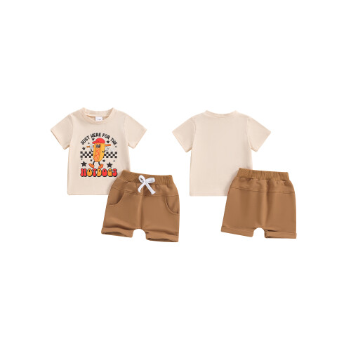 (12-18 Months, Khaki) Éadaí Samhraidh Buachaillí, 2 phíosa 1