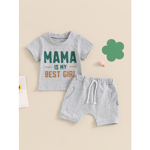 (18-24 Months, Gray) Éadaí Samhraidh Buachaillí 2 phíosa 2