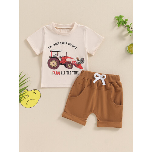 (18-24 Months, Apricot) Éadaí Samhraidh Gleoite 2 phíosa 2