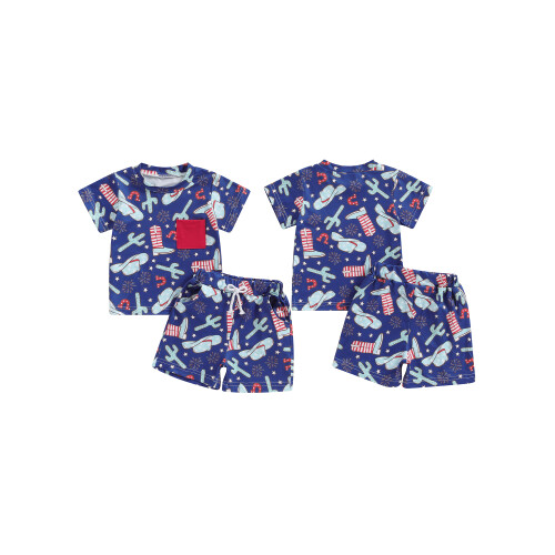 (0-6 Months, Blue) Set pantaloni scurți de vară 1
